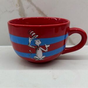 Dr Seuss The Cat in the Hat Extra Large Wide Red and Blue Striped Mug